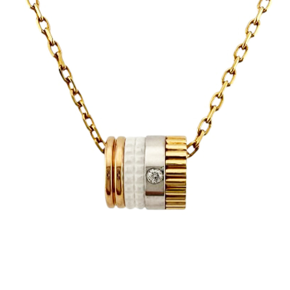 Boucheron Quatre Whites Necklace, 18K Yellow Gold Diamond Necklace for Women